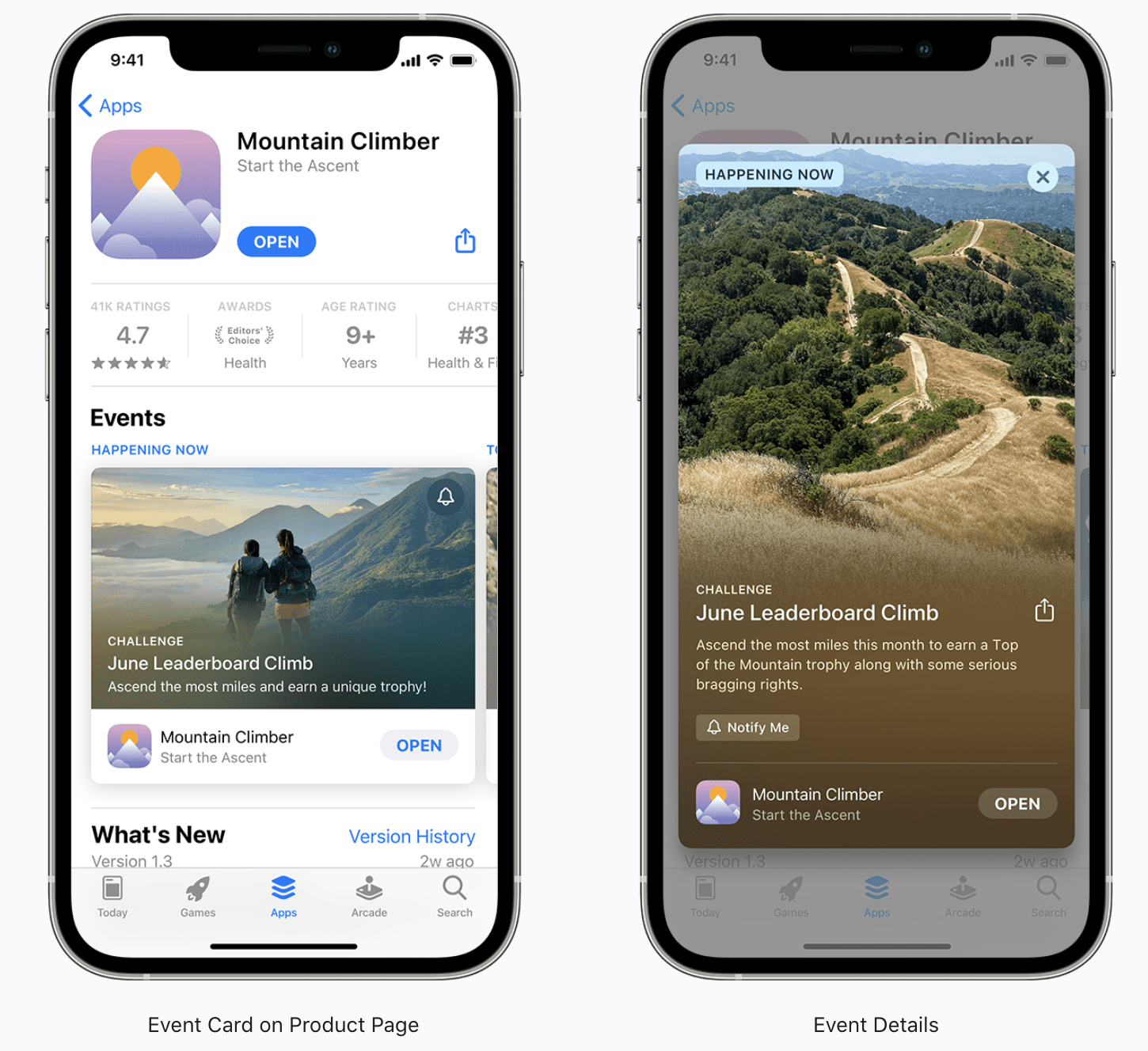События в приложениях